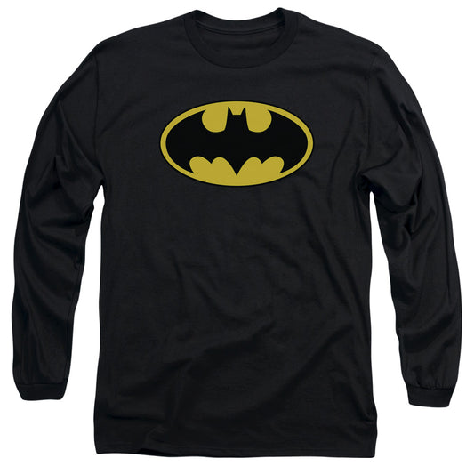 Batman Classic Logo Mens Long Sleeve Shirt Black