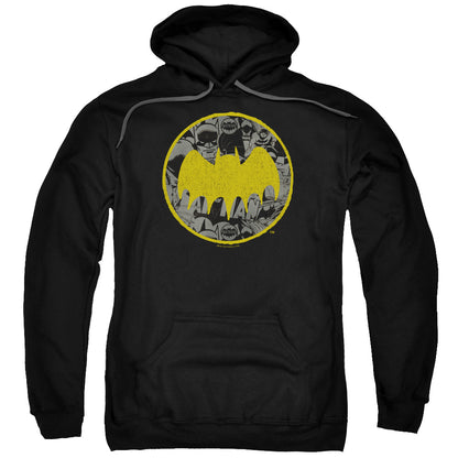 Batman Vintage Symbol Collage Mens Hoodie Black