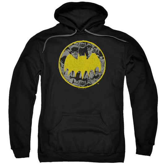 Batman Vintage Symbol Collage Mens Hoodie Black