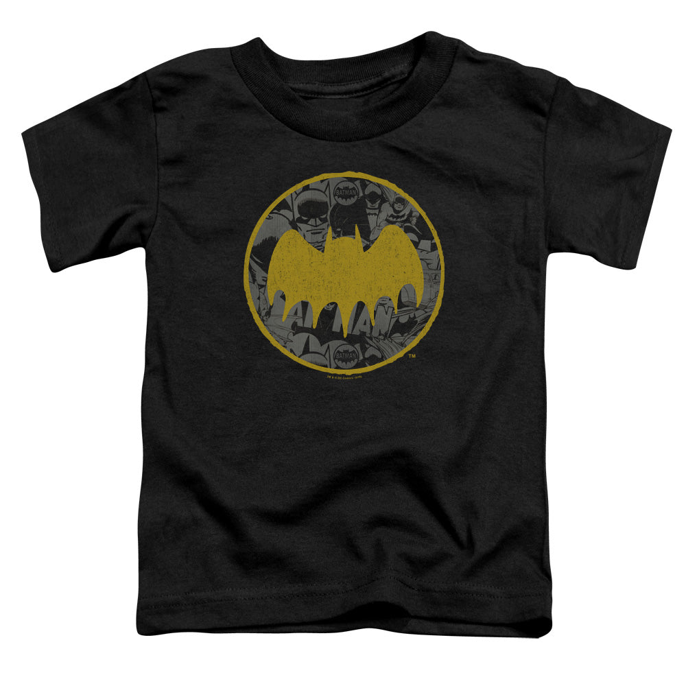 Batman Vintage Symbol Collage Toddler Kids Youth T Shirt Black