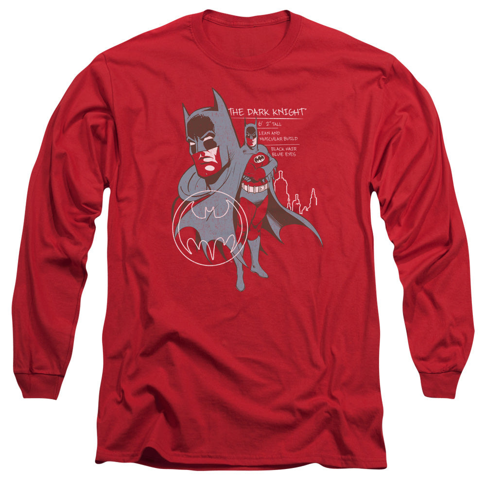 Batman Lean And Muscular Mens Long Sleeve Shirt Red