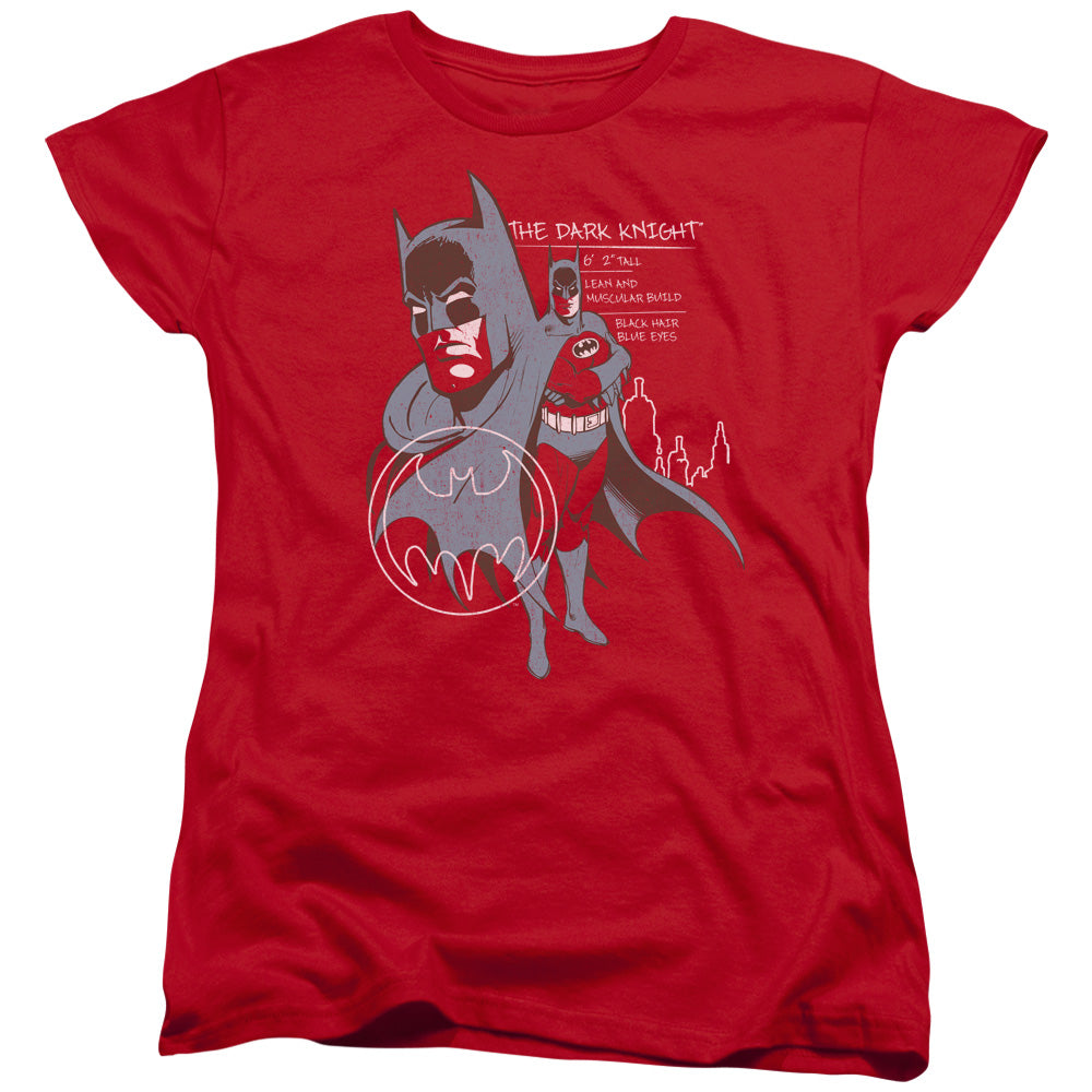 Batman Lean And Muscular Womens T Shirt Red