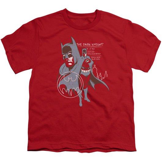 Batman Lean And Muscular Kids Youth T Shirt Red