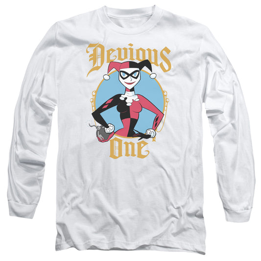 Batman Devious One Mens Long Sleeve Shirt White