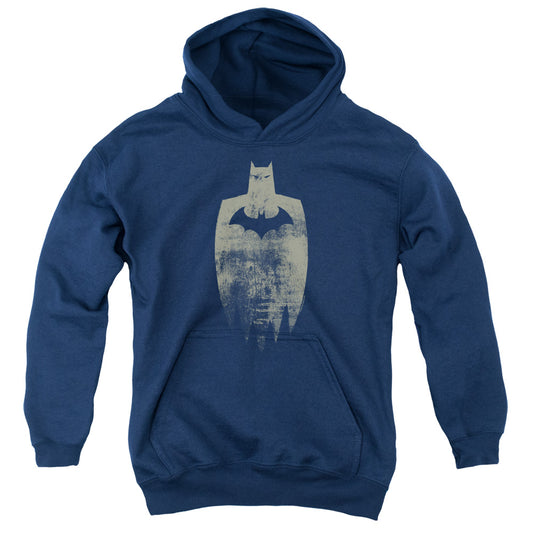 Batman Gold Silhouete Kids Youth Hoodie Navy Blue