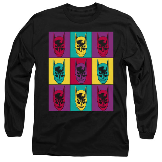 Batman Warhol Batman Mens Long Sleeve Shirt Black
