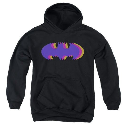 Batman Tri Colored Symbol Kids Youth Hoodie Black