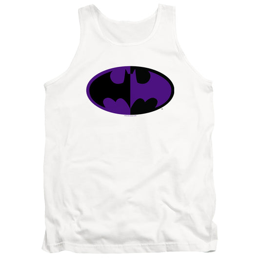 Batman Split Symbol Mens Tank Top Shirt White