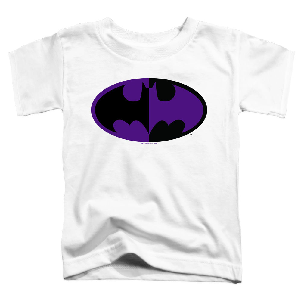 Batman Split Symbol Toddler Kids Youth T Shirt White