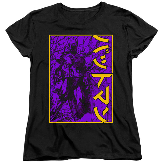 Batman Big Framed Kanji Womens T Shirt Black