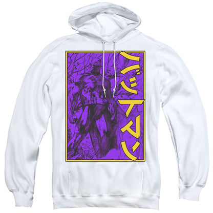 Batman Big Framed Kanji Mens Hoodie White