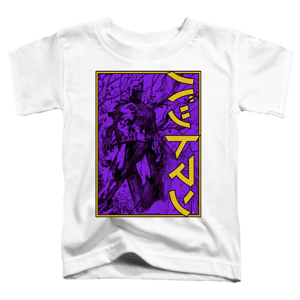 Batman Big Framed Kanji Toddler Kids Youth T Shirt White