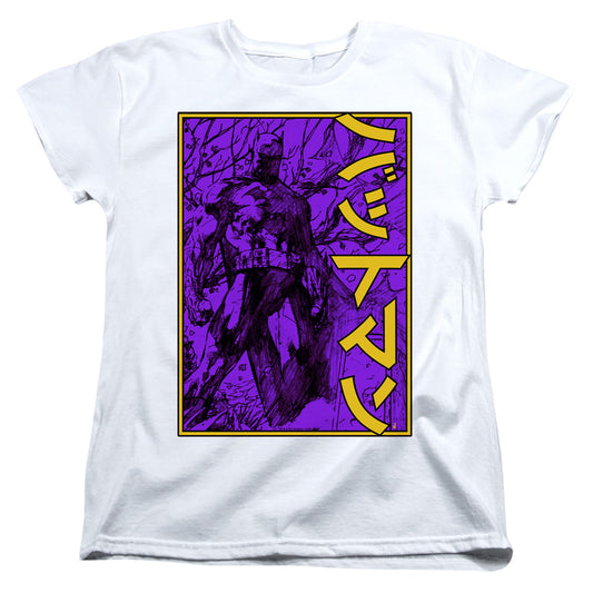 Batman Big Framed Kanji Womens T Shirt White