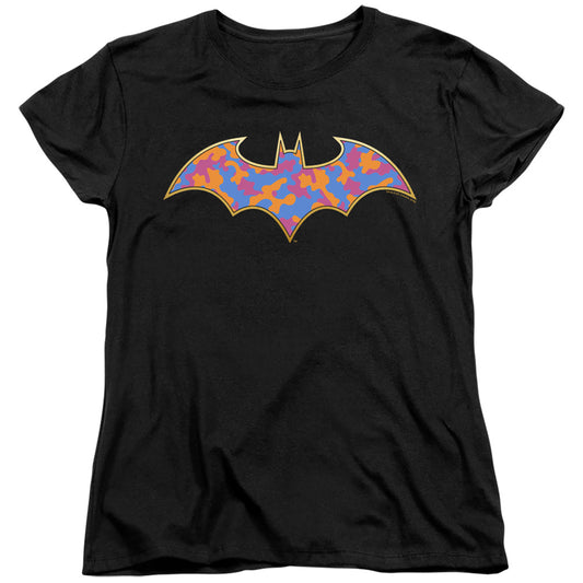 Batman Gold Camo Womens T Shirt Black