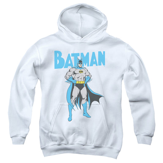 Batman Stance Kids Youth Hoodie White