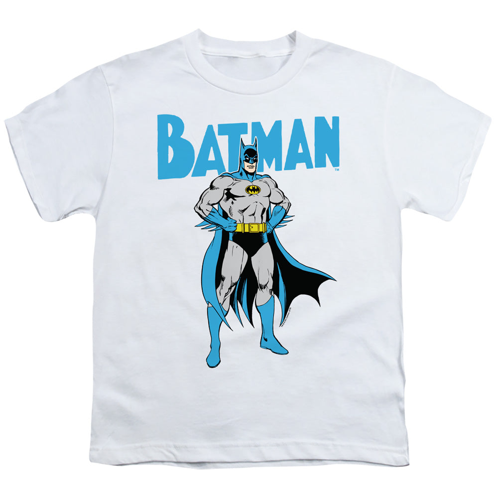 Batman Stance Kids Youth T Shirt White