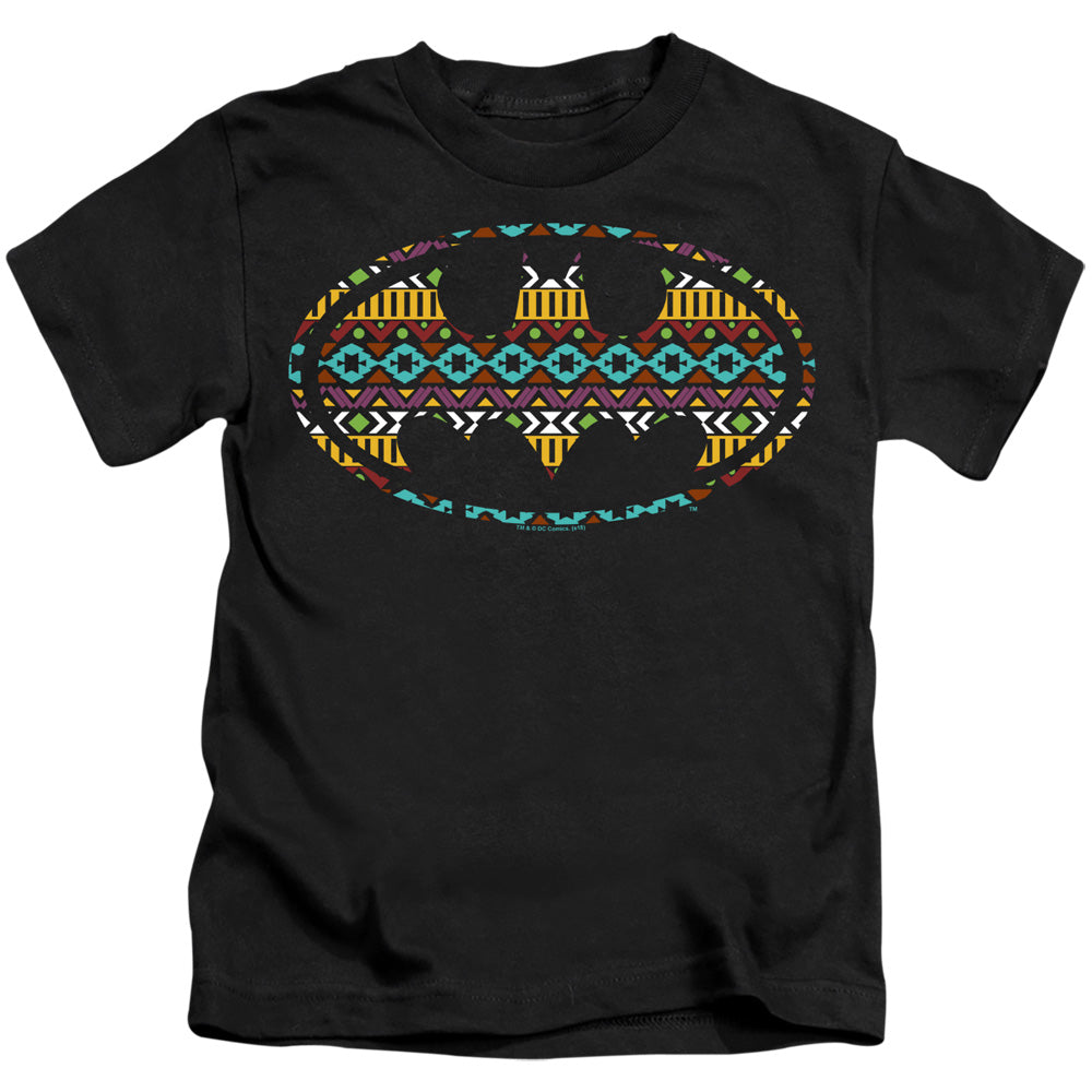 Batman Aztec Fill Juvenile Kids Youth T Shirt Black