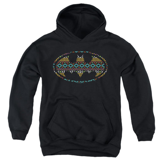Batman Aztec Fill Kids Youth Hoodie Black