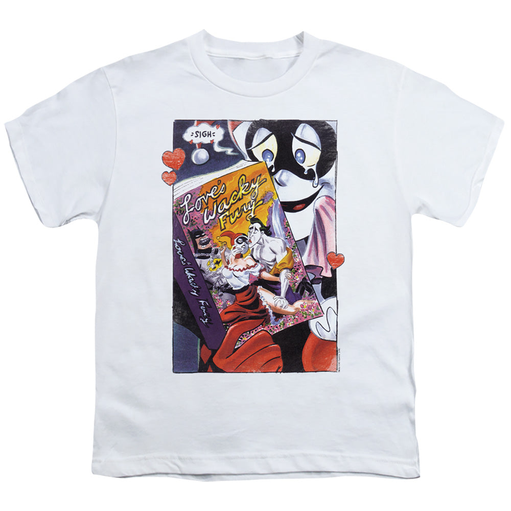 Batman Loves Wacky Fury Kids Youth T Shirt White