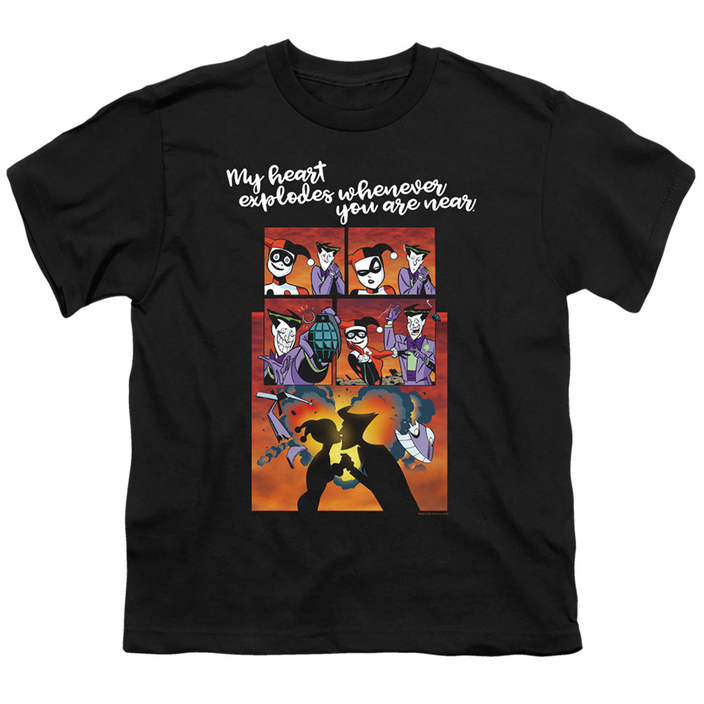 Batman Explode Kids Youth T Shirt Black