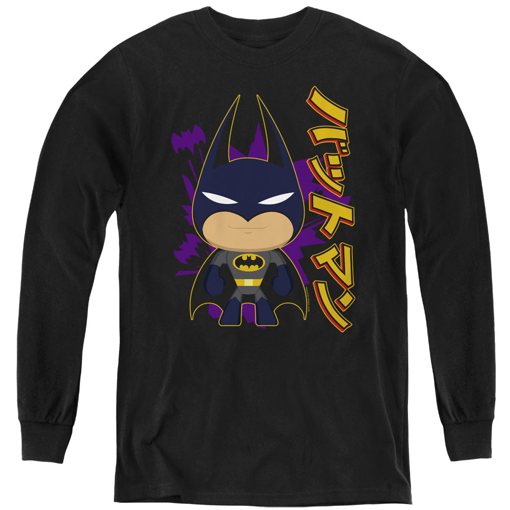 Batman Cute Kanji Long Sleeve Kids Youth T Shirt Black