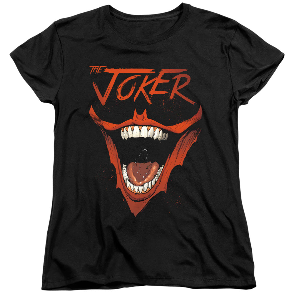 Batman Joker Bat Laugh Womens T Shirt Black