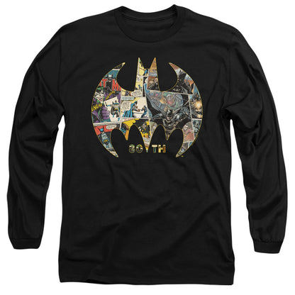 Batman 80th Shield Mens Long Sleeve Shirt Black