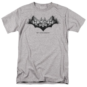 Batman Gotham Shield Mens T Shirt Athletic Heather