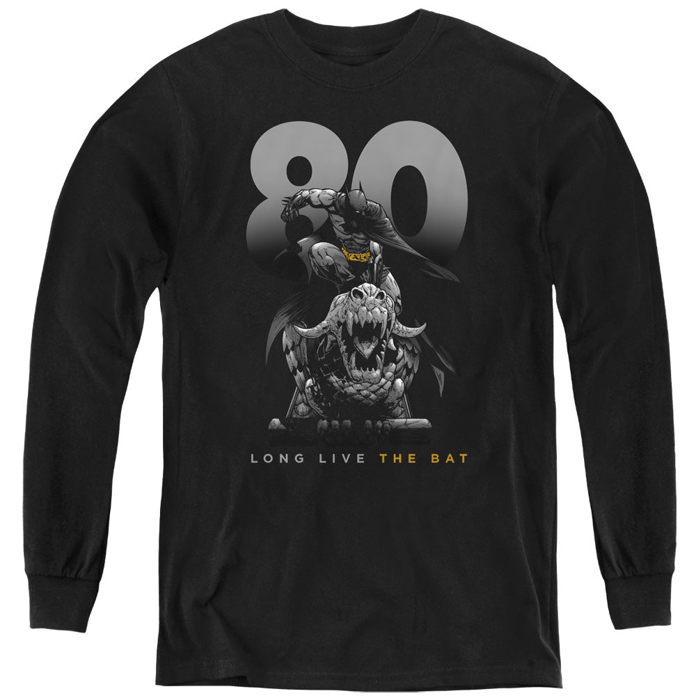 Batman Big 80 Long Sleeve Kids Youth T Shirt Black