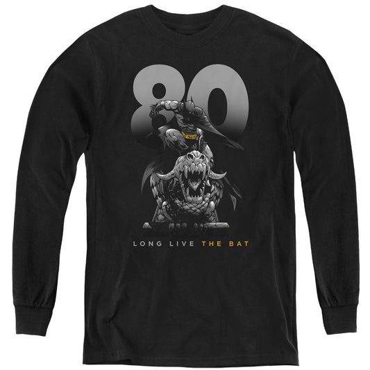 Batman Big 80 Long Sleeve Kids Youth T Shirt Black