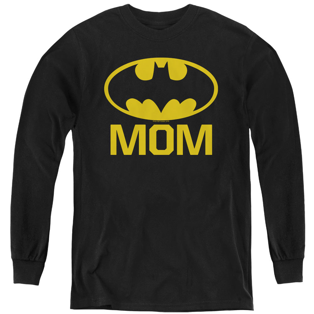 Batman Bat Mom Long Sleeve Kids Youth T Shirt Black