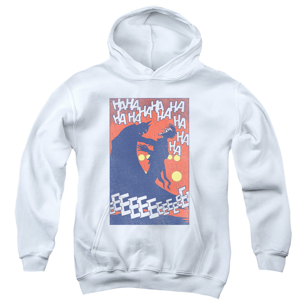 Batman Punchline Kids Youth Hoodie White