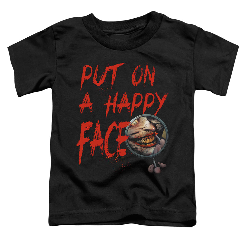 Batman Happy Face Toddler Kids Youth T Shirt Black