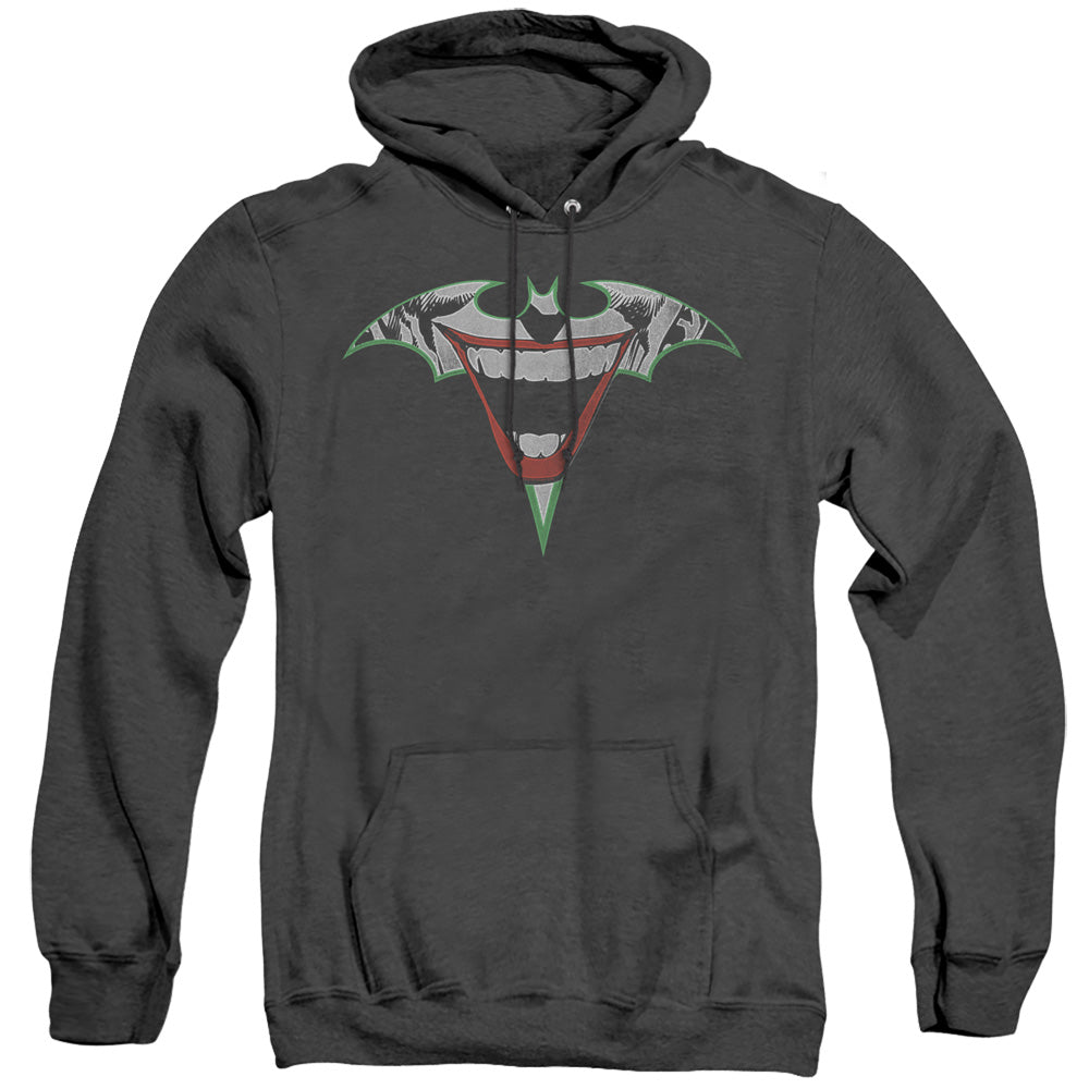 Batman Joker Bat Logo Heather Mens Hoodie Black