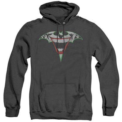 Batman Joker Bat Logo Heather Mens Hoodie Black
