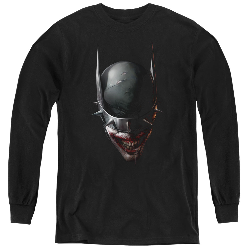Batman Batman Who Laughs Head Long Sleeve Kids Youth T Shirt Black