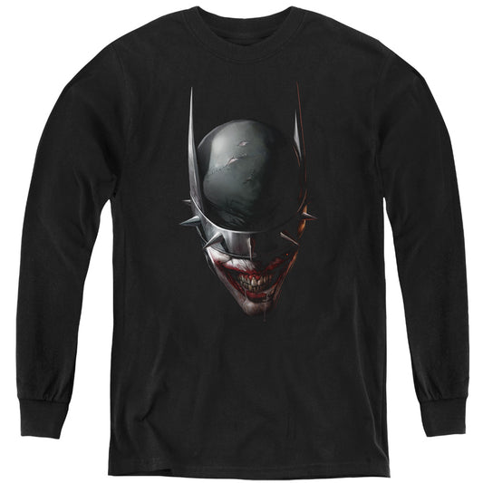 Batman Batman Who Laughs Head Long Sleeve Kids Youth T Shirt Black
