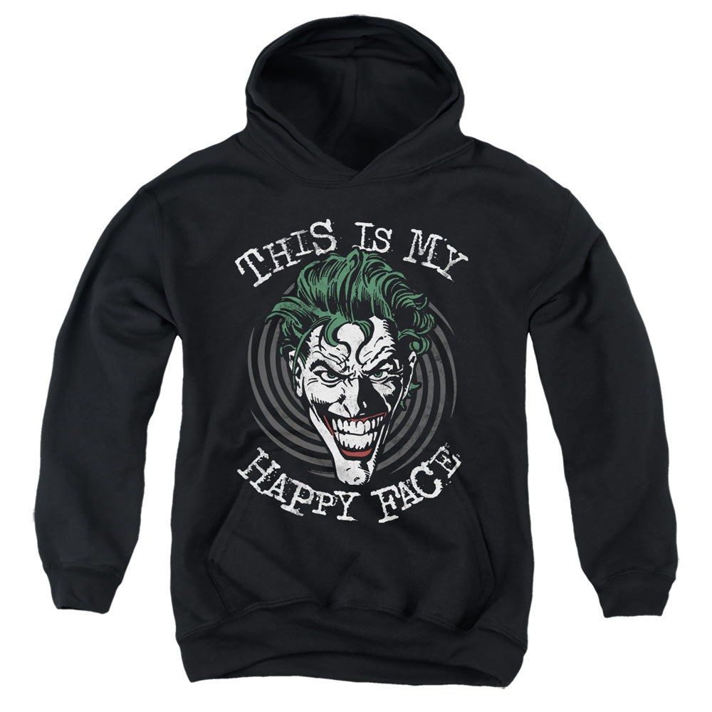 Batman Maniacal Spiral Kids Youth Hoodie Black