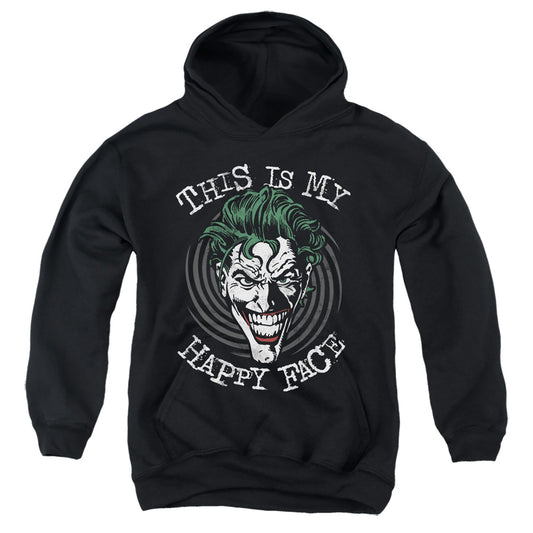 Batman Maniacal Spiral Kids Youth Hoodie Black