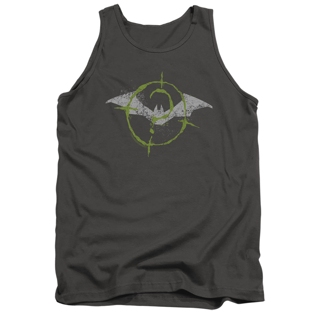 The Batman (2022) Scribbles Bat Logo Mens Tank Top Shirt Charcoal