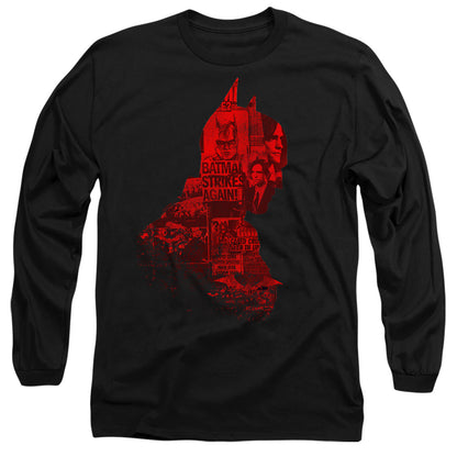 The Batman (2022) News Silhouette Mens Long Sleeve Shirt Black Officially Licensed