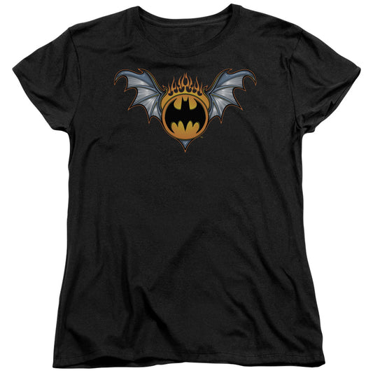 Batman Bat Wings Logo Womens T Shirt Black