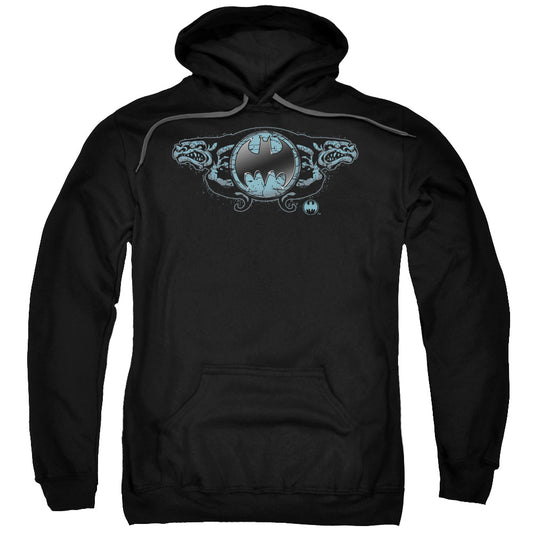 Batman Two Gargoyles Logo Mens Hoodie Black