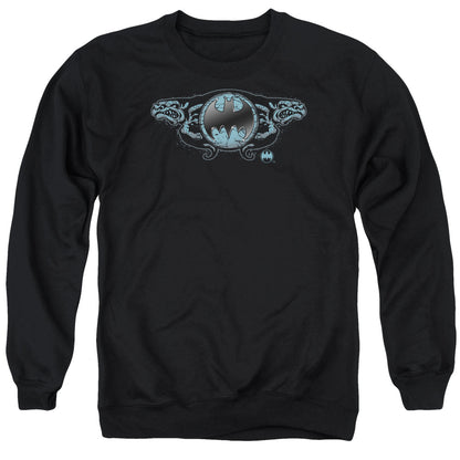 Batman Two Gargoyles Logo Mens Crewneck Sweatshirt Black