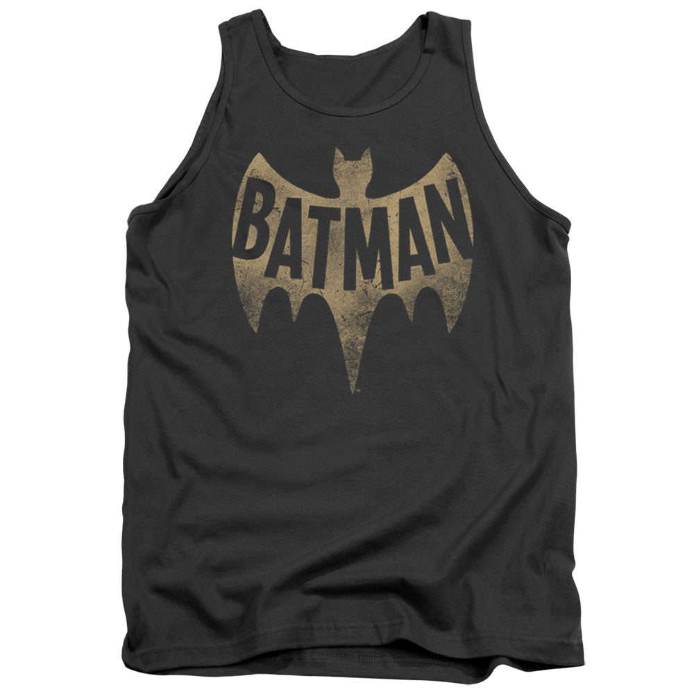 Batman Classic Tv Vintage Logo Mens Tank Top Shirt Charcoal