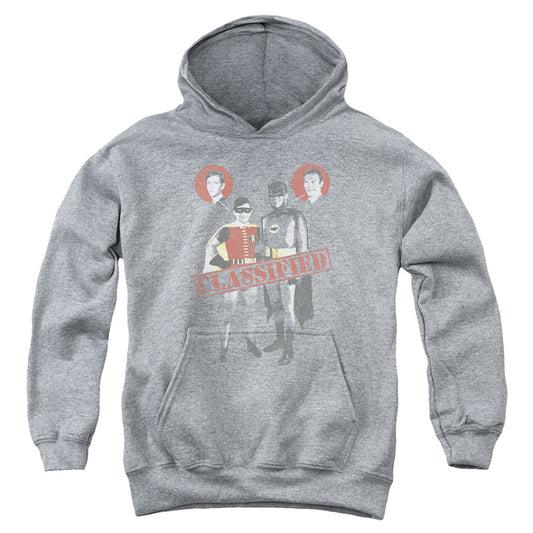 Batman Classic Tv Classified Kids Youth Hoodie Heather