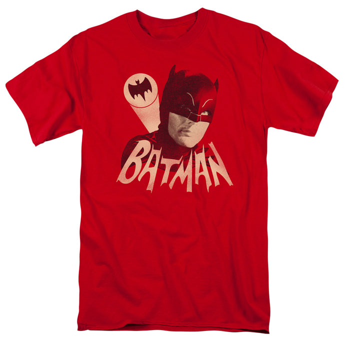 Batman Classic TV Bat Signal Mens T Shirt Red