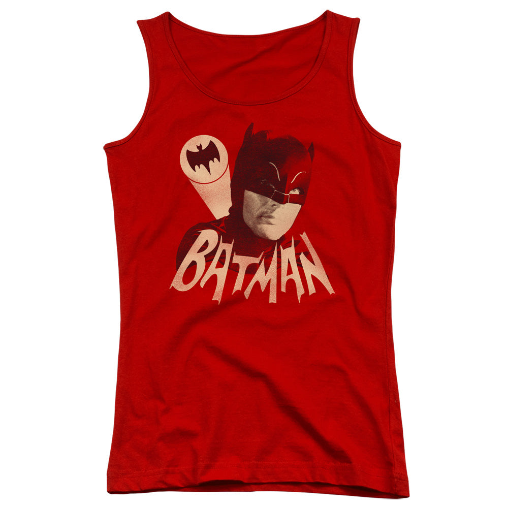 Batman Classic Tv Bat Signal Womens Tank Top Shirt Red