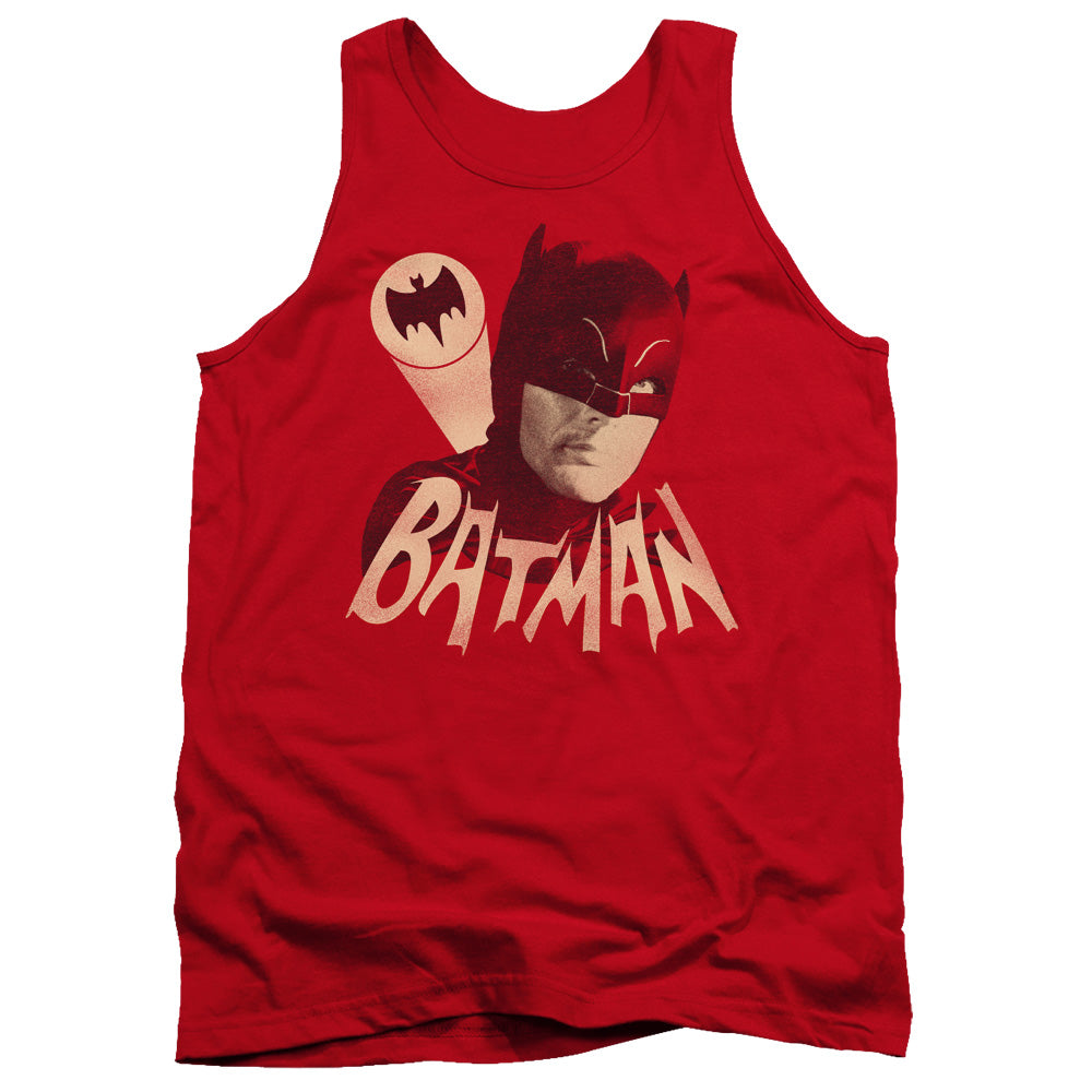 Batman Classic Tv Bat Signal Mens Tank Top Shirt Red