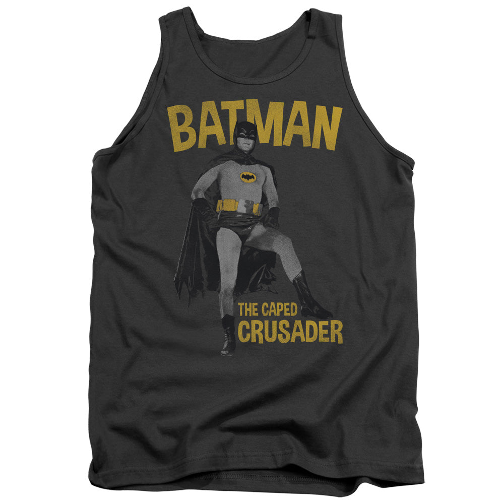 Batman Classic Tv Caped Crusader Mens Tank Top Shirt Charcoal